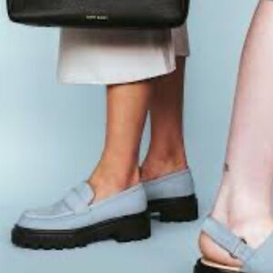Baby Blue Poppy Barley Chunky Heeled Loafer